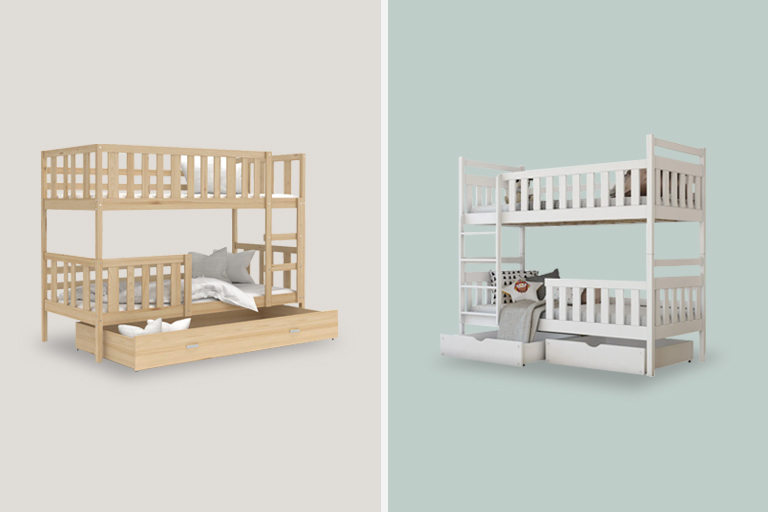Letti a castello in legno naturale